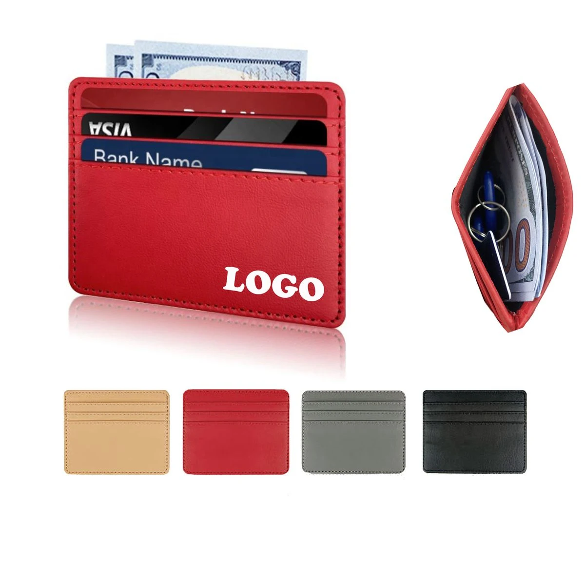 MOQ 5 pcs Synthetic Leather Card Case 1