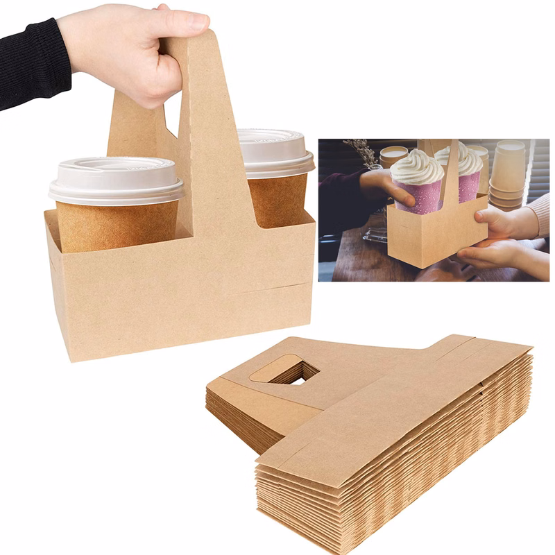 2 Cup Kraft Paperboard Cup Holder