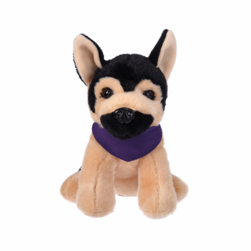 Soft Plush Sitting German Shepherd wearing a Bandana