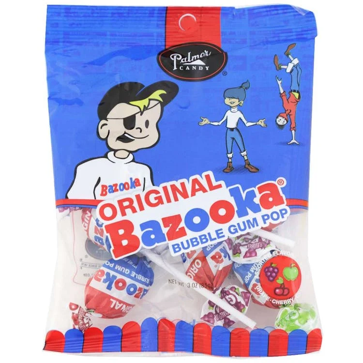 Bazooka Bubble Gum Pops - Grape Apple Cherry 1