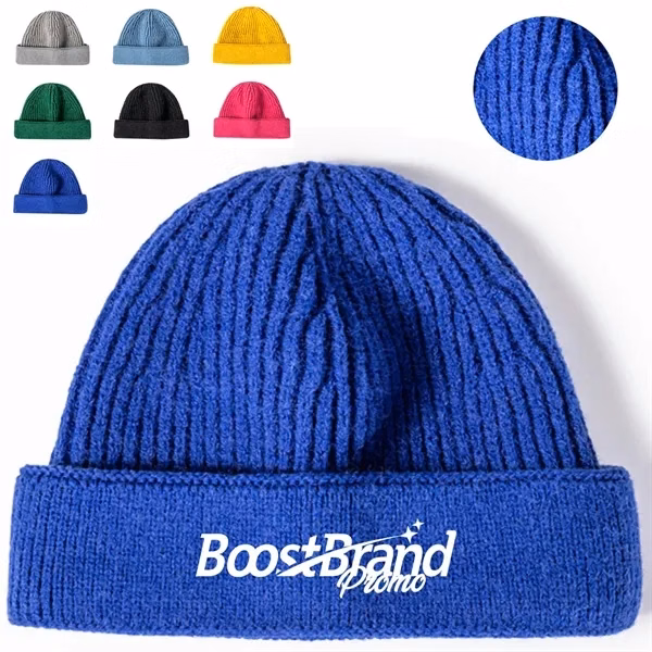 Custom Ribbed Knit Beanie in 8 Colors with Logo Embroidery — Winter Brand Builder