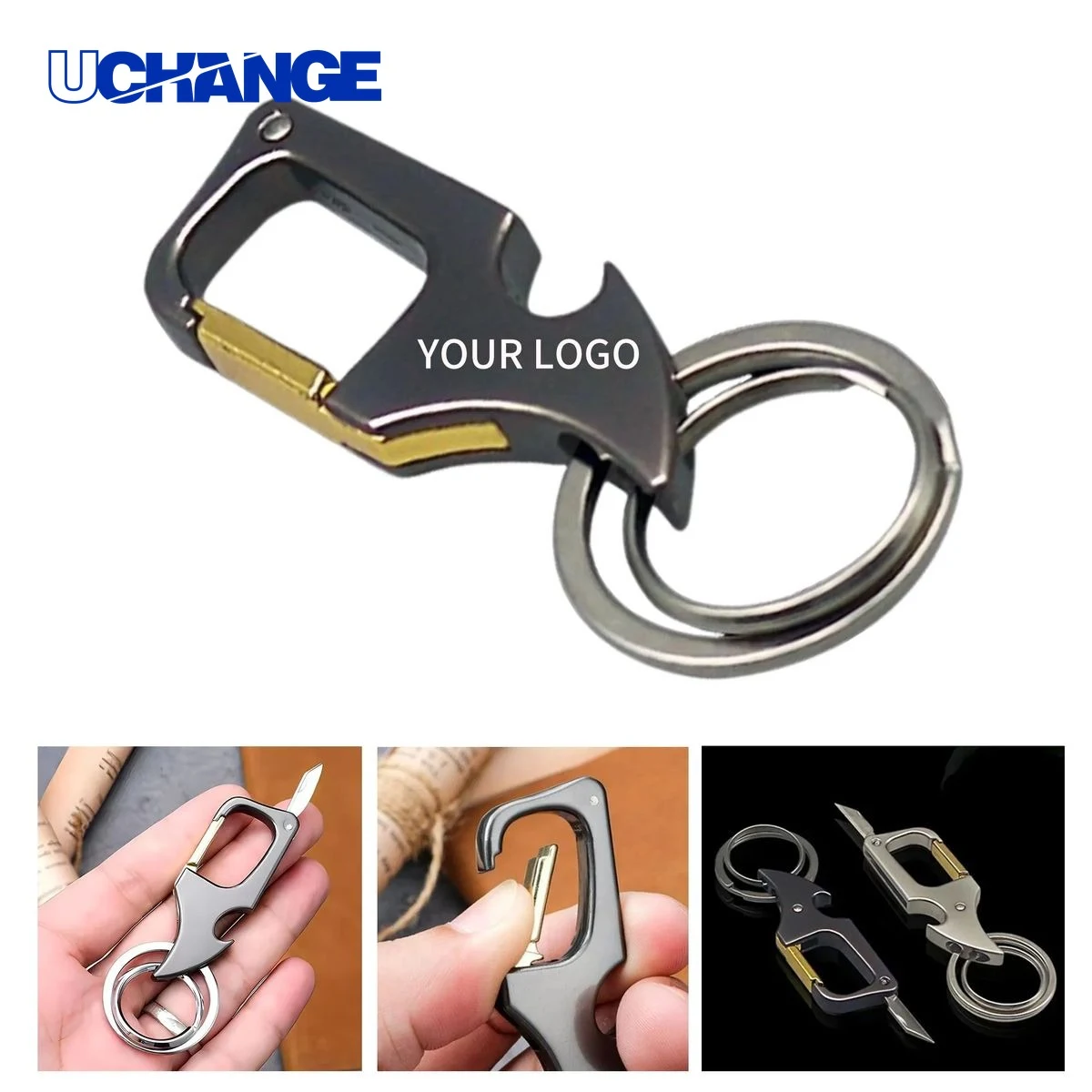 Zinc Alloy Keychain Tool with Knife and Bottle Opener Durable 1