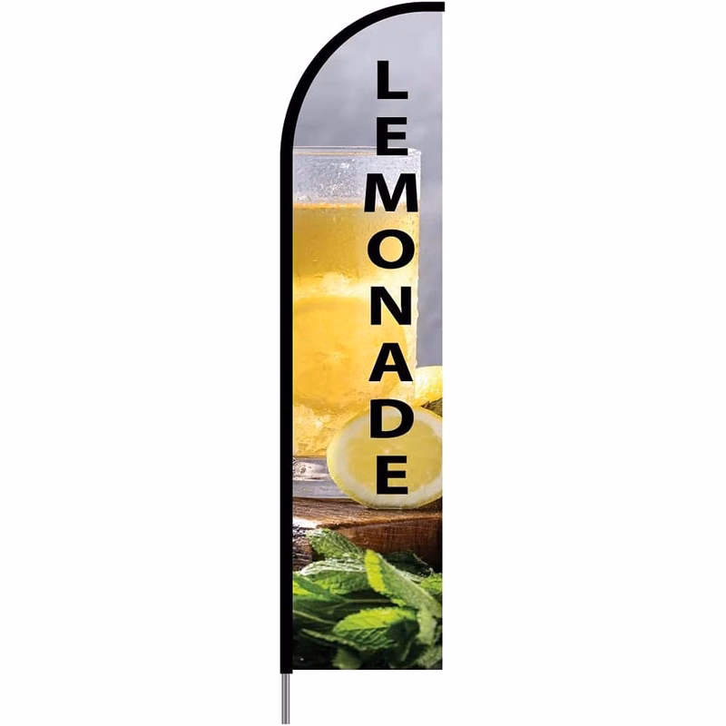 Lemonade Sign Feather Flag Swooper Banner Pole Kit Outdoor Businesses and Store Sign Display, 15ft