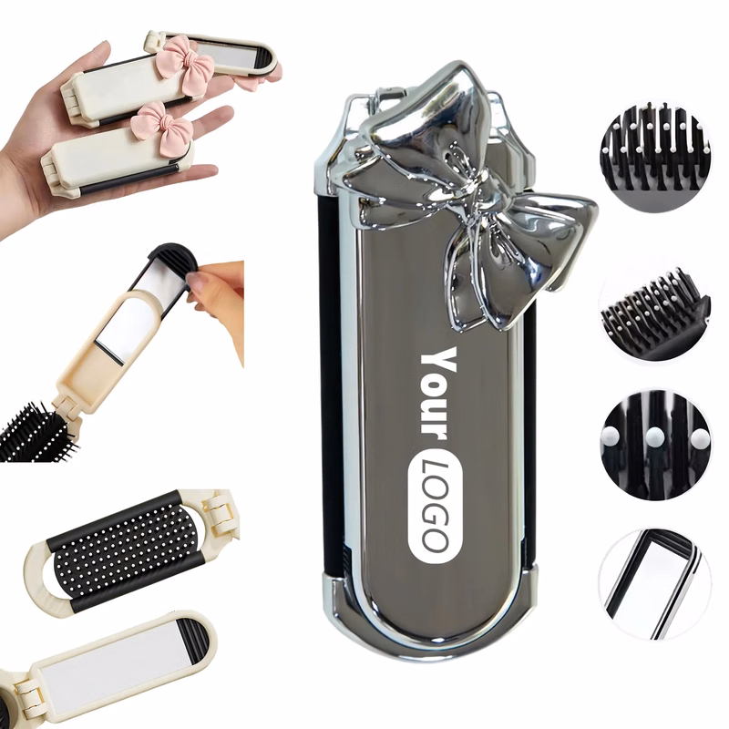 Premium Foldable Mirror Comb With Air Cushion Massage