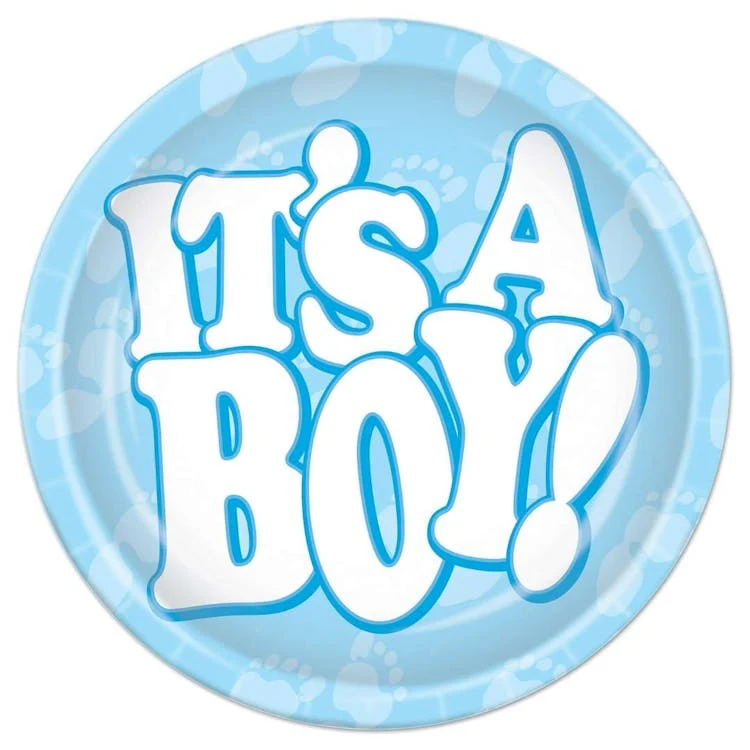 It's a Boy Plates 8 Count - 7" 1