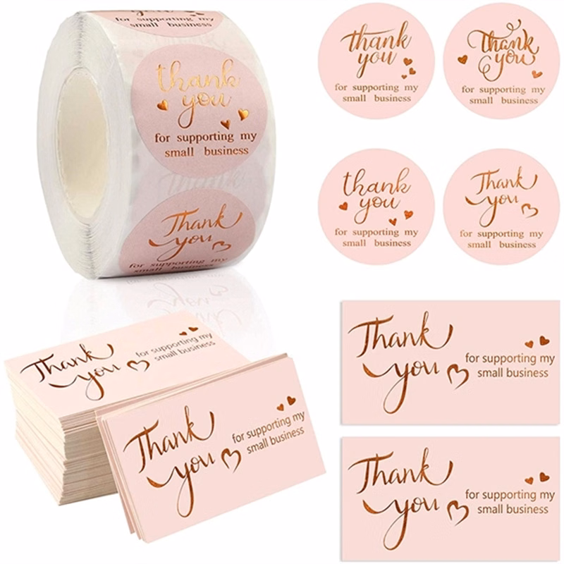 Thank You Adhesive Label Stickers, 500 Stickers per Roll,