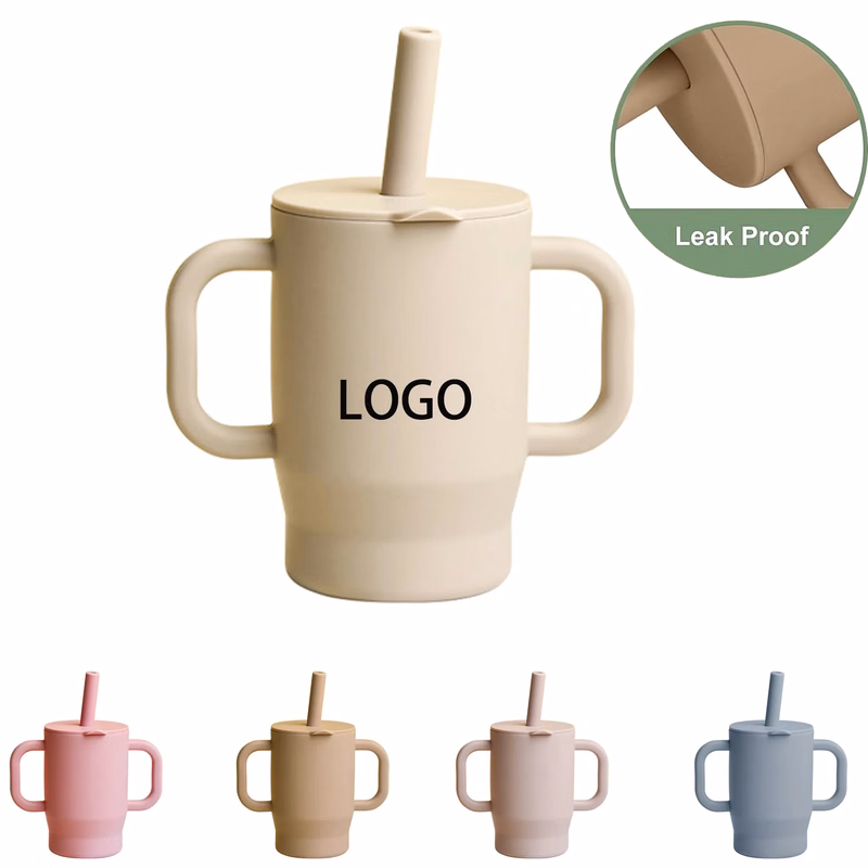 6oz Silicone Baby Straw Cup