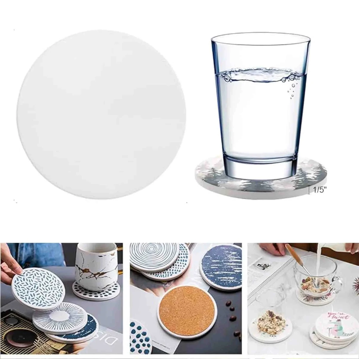 4" Round Ceramic Coaster 1