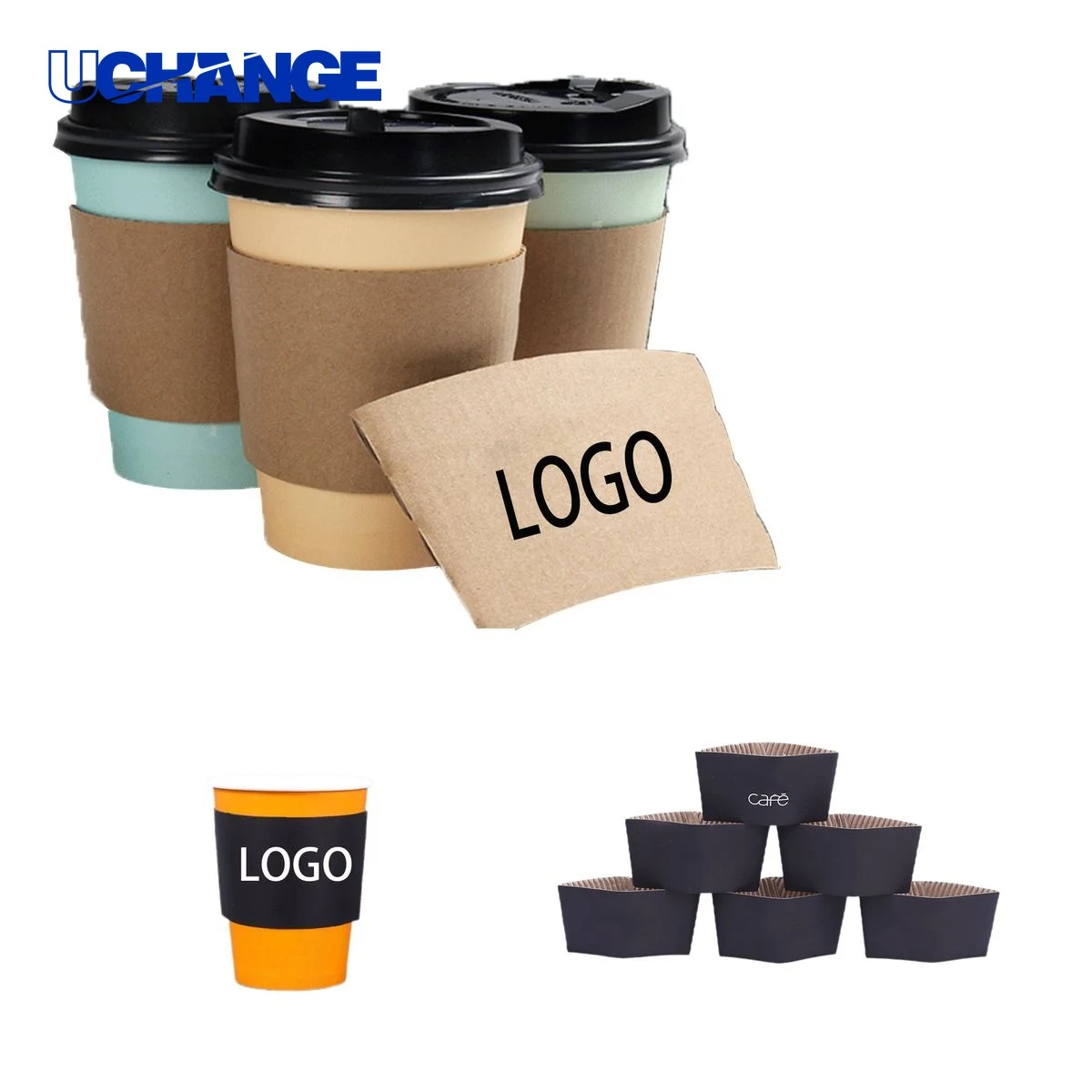 Disposable Corrugated Coffee Cup Cover Sleeve 1