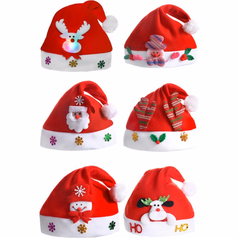 LED Lights Christmas Party Santa Hats