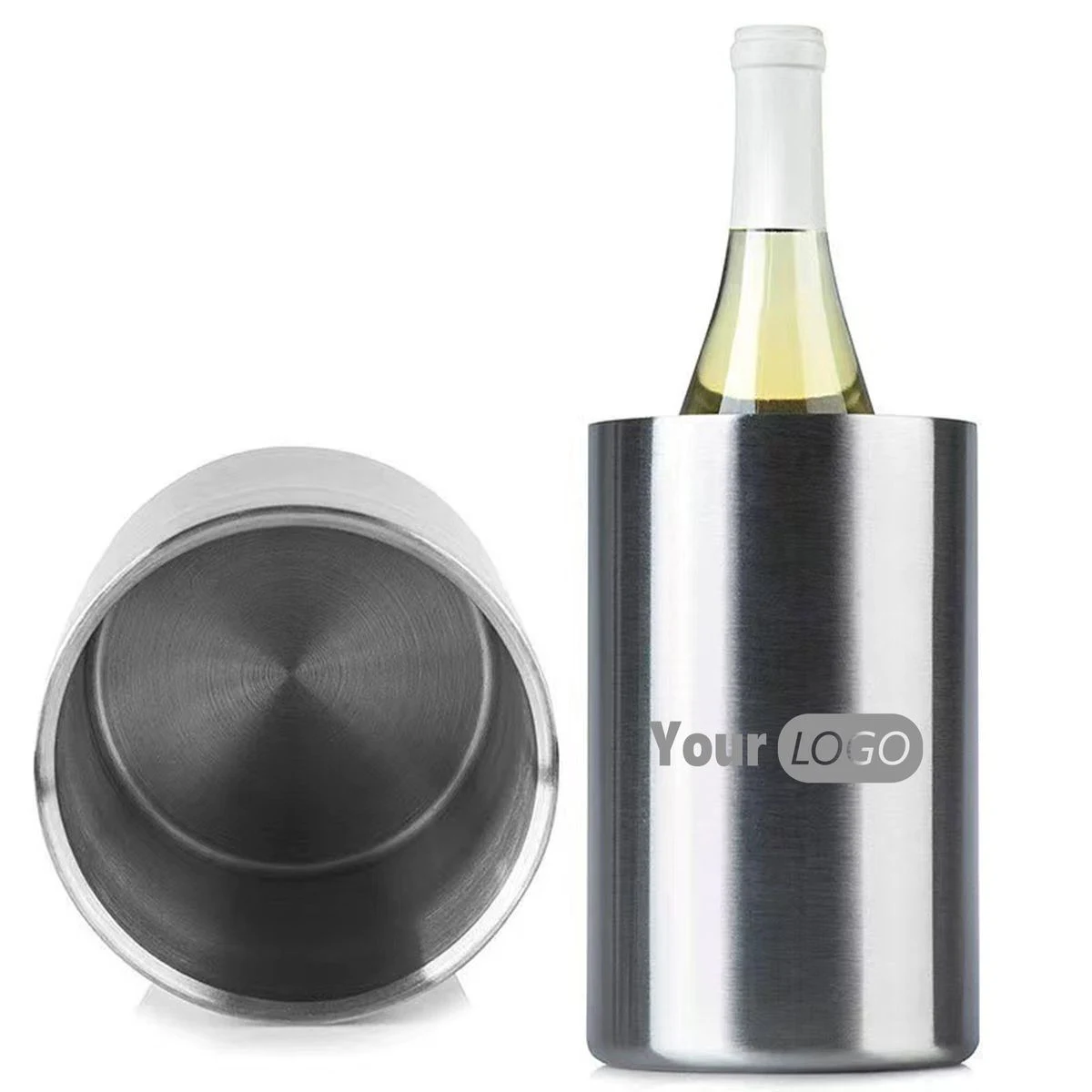 Stainless Steel Double Layer Ice Bucket 1