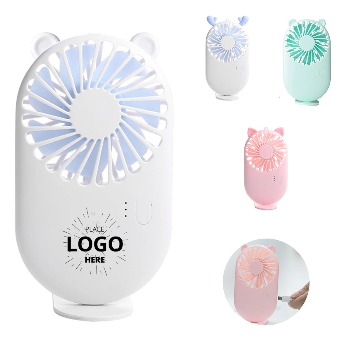 MOQ 20 Compact Pocket Size USB Rechargeable Fan for 1