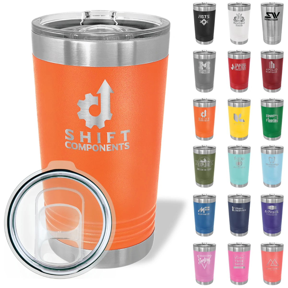 Polar Camel 16oz Stainless Steel Pint w/ Sliding Lid 1