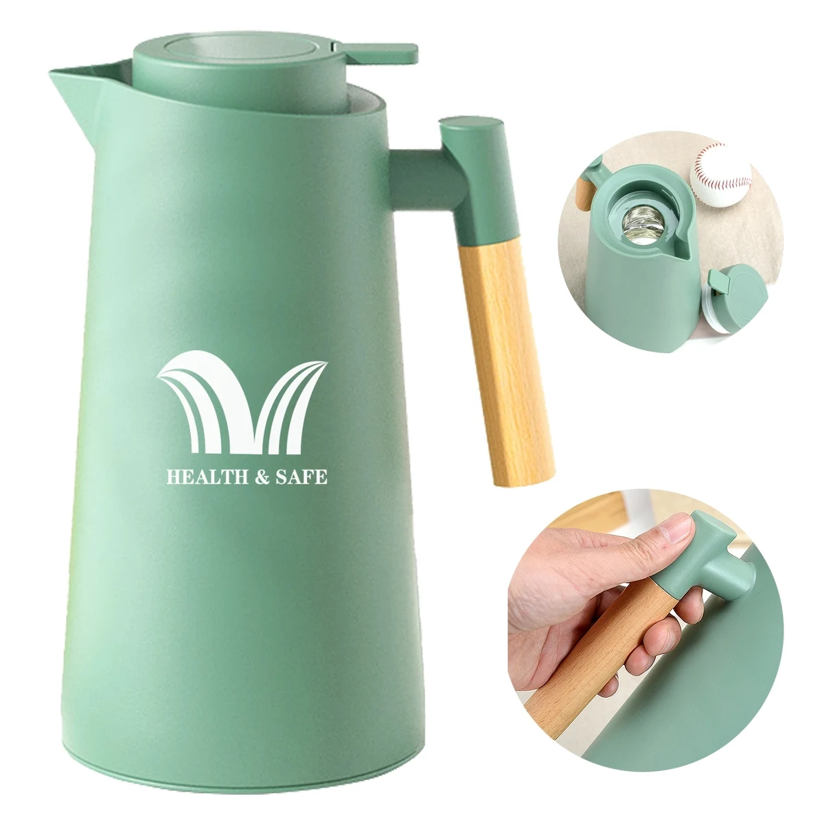 Warm Water Kettle With Wooden Handle 1