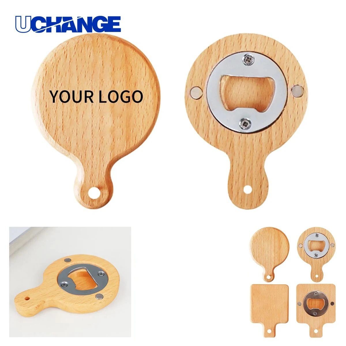 Bottle Opener Tool Wooden Rust Resistant with Magnet 1