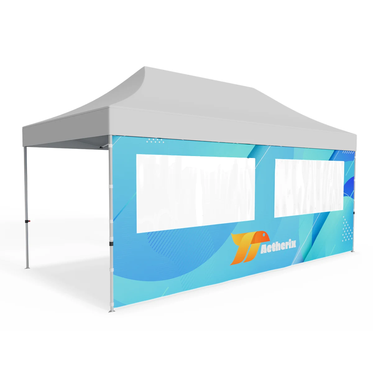 20ft Full Tent Wall Only w/Double Window - 2 Side Imprint 1
