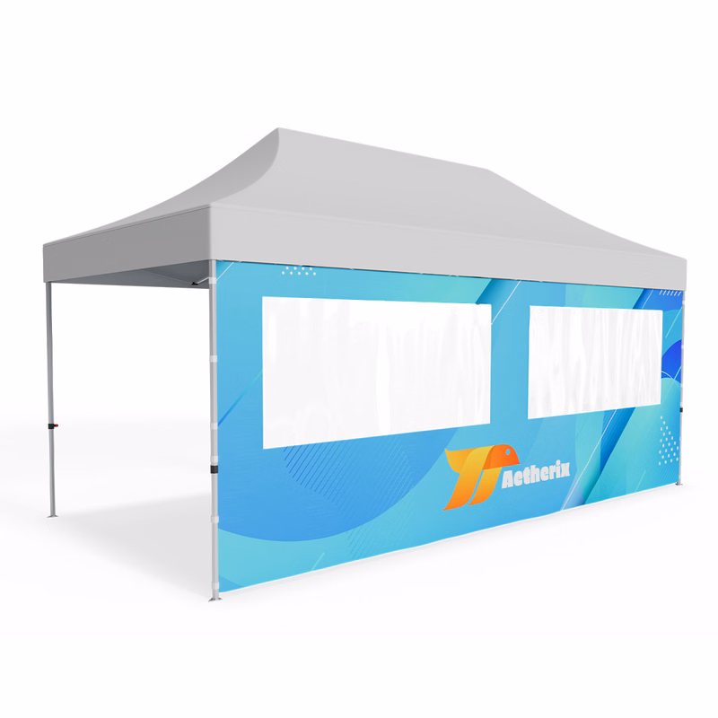20ft Full Tent Wall Only w/Double Window - 2 Side Imprint