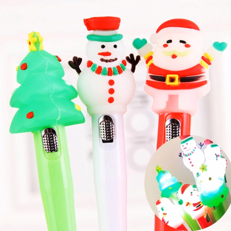 Xmas Led Pen Flashing Gel Ink Ballpoint