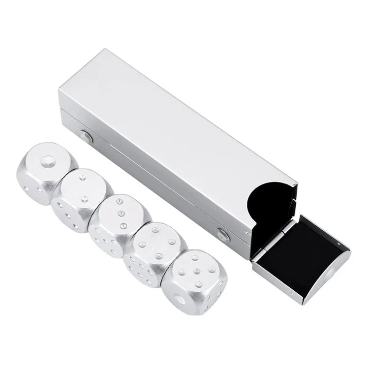 5 Pieces Aluminum Alloy Rounded-Corner Dice Set 1