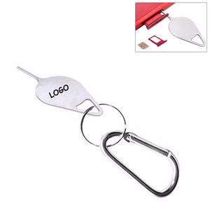 Compact Phone SIM Card Pin With Carabiner