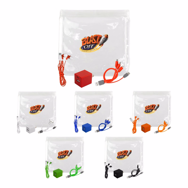 Clear A+C Wall, Cable & Ear Bud Set