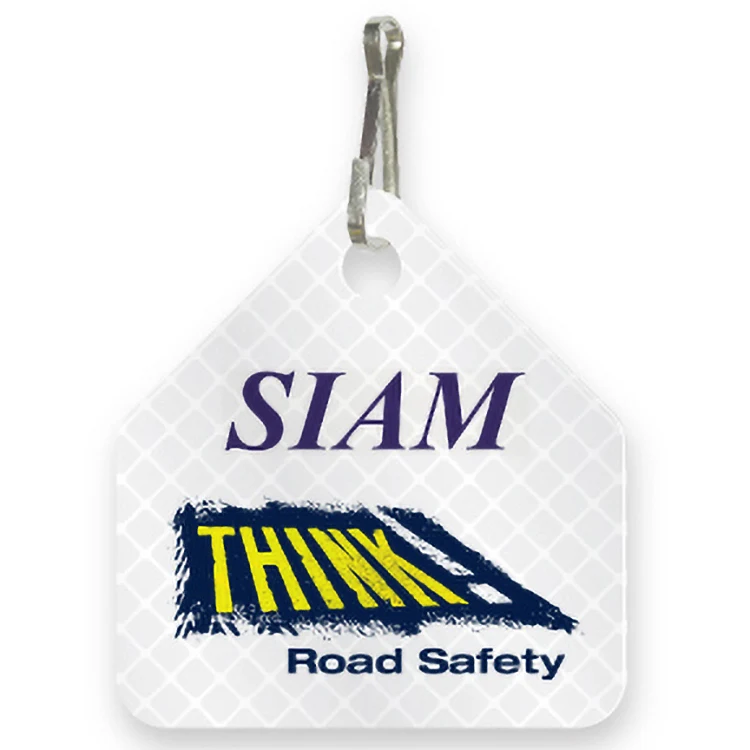 Ultra Reflective White Bag Tag House shape 2" x 2.125", High resolution 4 colour process 1