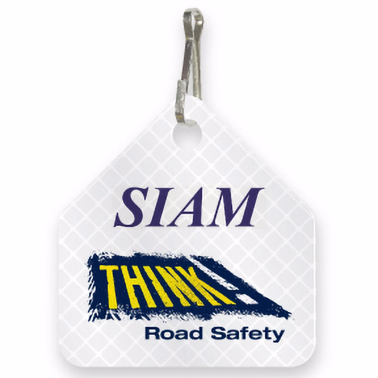Ultra Reflective White Bag Tag House shape 2" x 2.125", High resolution 4 colour process