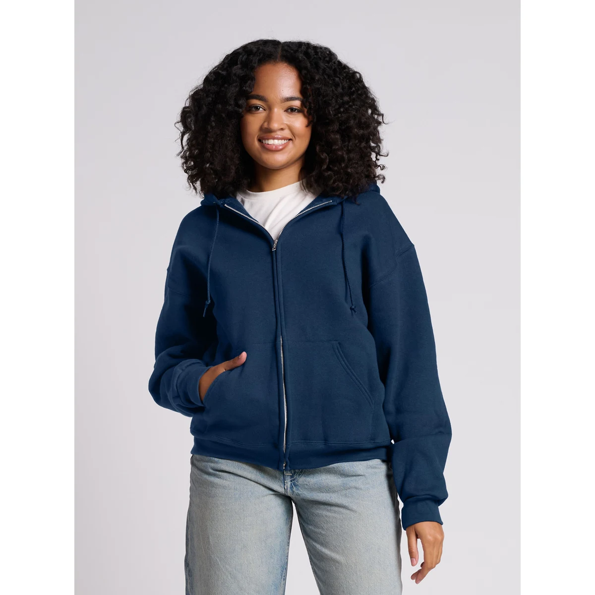 NEW JERZEES Rugged™ Unisex Full-Zip Hooded Sweatshirt, custom hoodie or sweatshirt with logo imprint 1