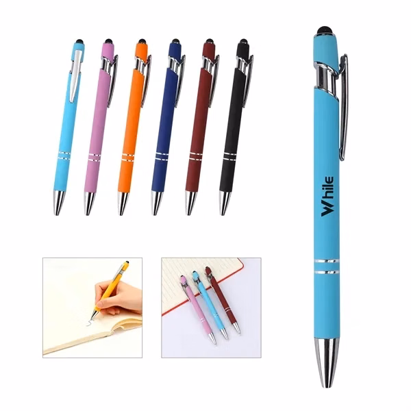 Custom 5.6 inch Metal Stylus Ballpoint Pen 2 in 1 — Professional Tech Promotional Pen