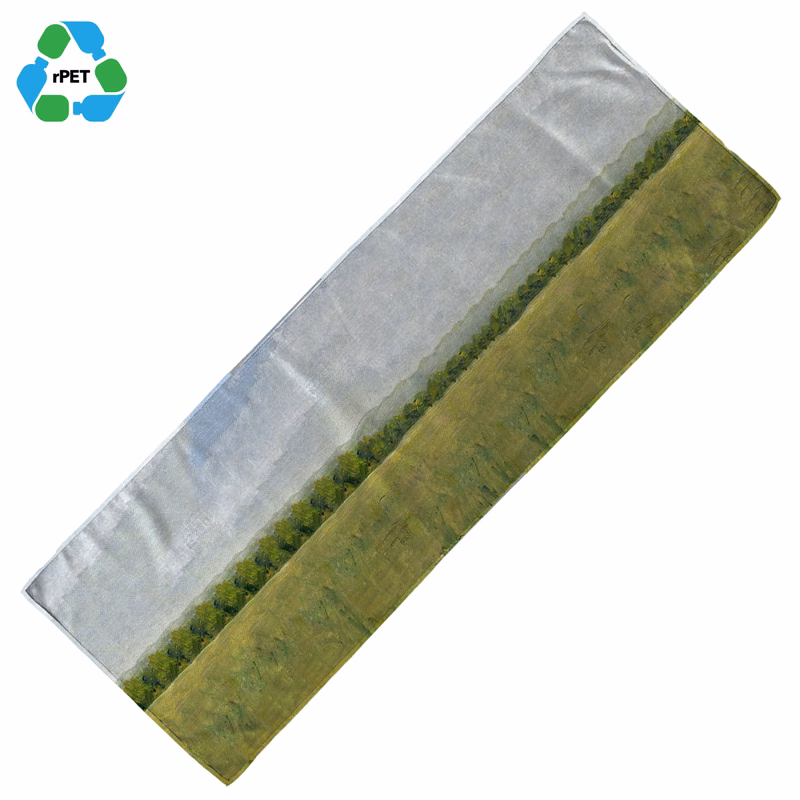 12"x 36" Eco-friendly rPET Sublimated Microfiber Velour Golf Towel with Grommet & Carabiner