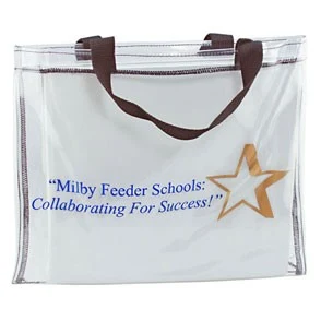 Clear Vinyl Tote Bag w/Gusset (14 1/2"x11") 1