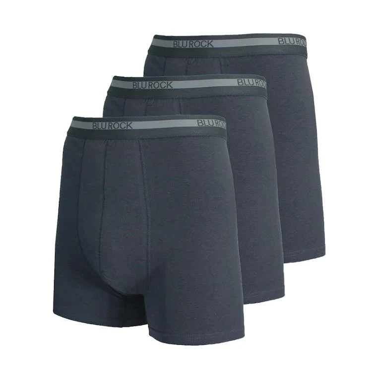 Men's Stretch Cotton Boxer Briefs - Charcoal XL 3 Pack 1