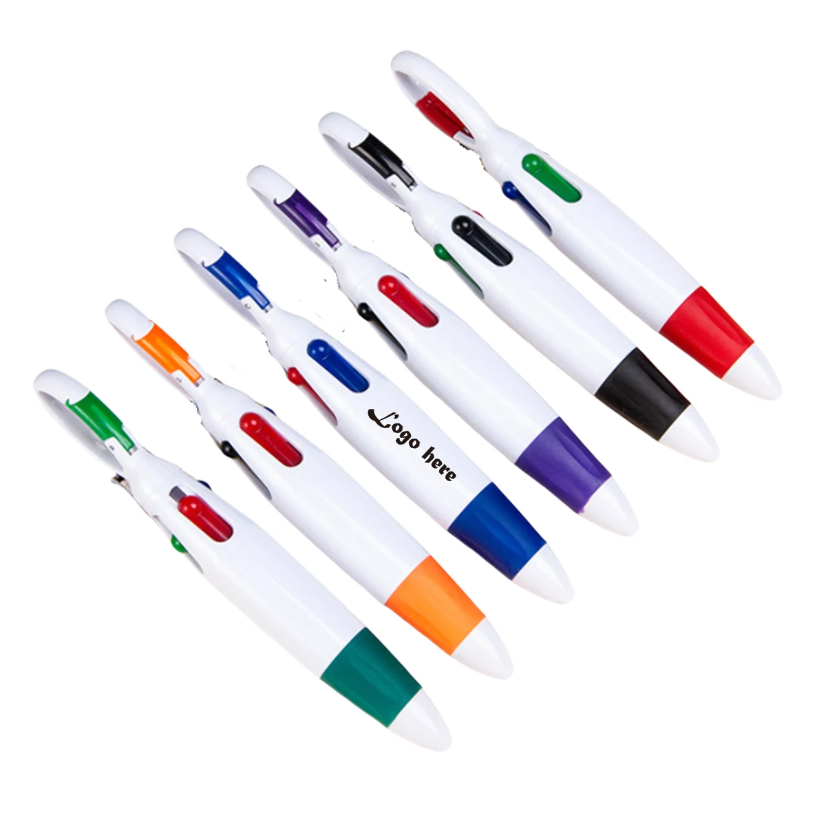 Multicolor Ballpoint Pen with Carabiner MOQ50 1