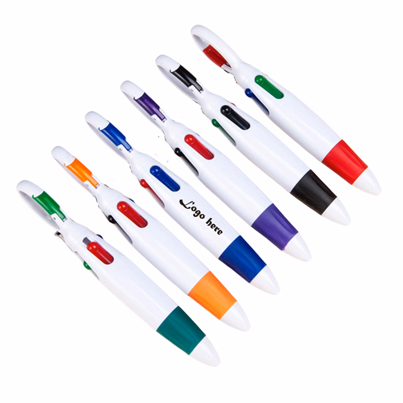 Multicolor Ballpoint Pen with  Carabiner MOQ50