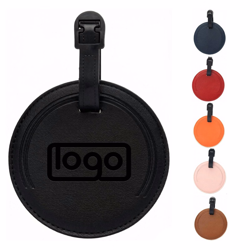 Round PU Leather Privacy Luggage Tag