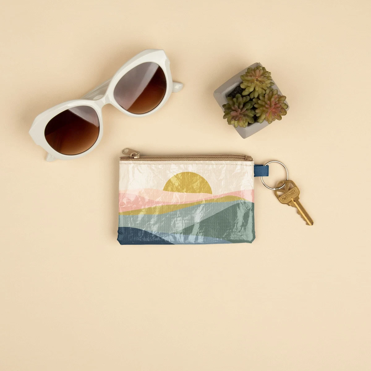 PENNY KEY RING - LAMINATED NON-WOVEN RPET 1