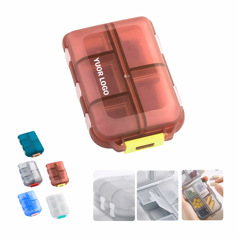 Travel Pill Organizer with Individual Moisture Lids
