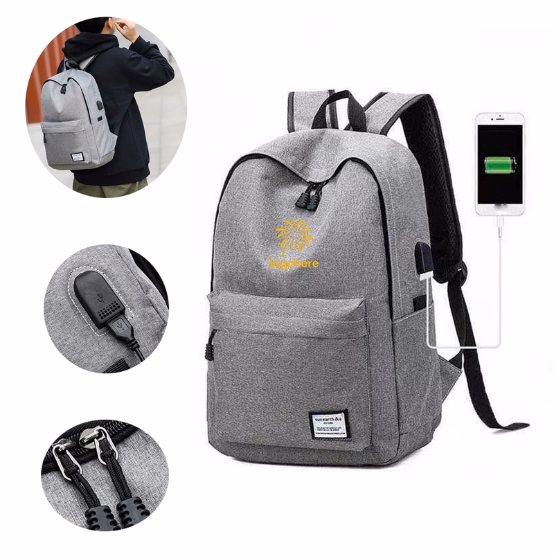 MOQ 10 USB Charging Laptop Backpack with Audio Jack