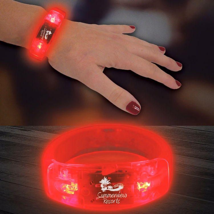 Red 8" Light Up LED Glow Bangle Bracelet