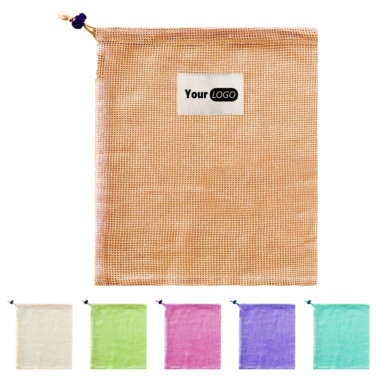Cotton Durable Mesh Drawstring Bag For Everyday Use 1