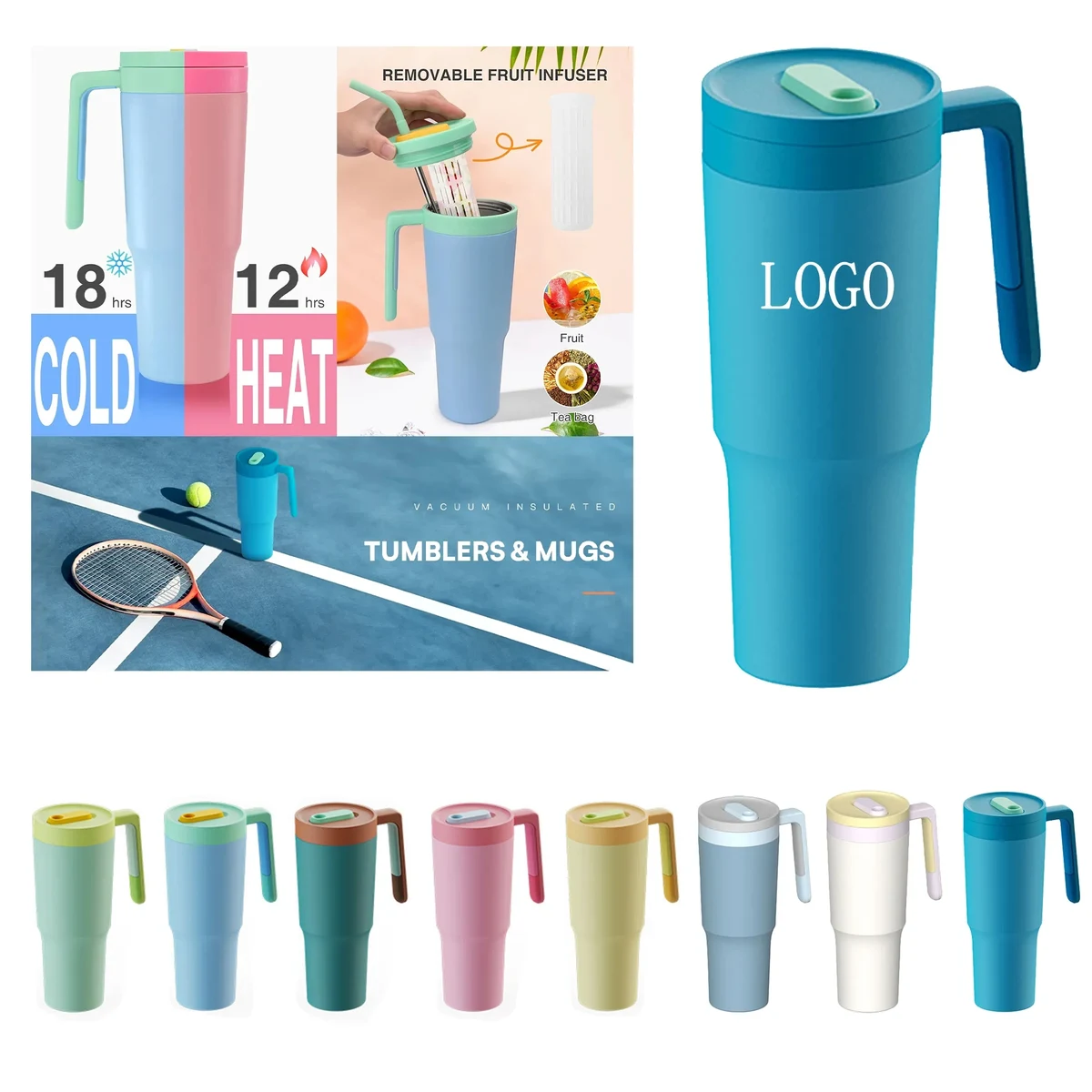 New Handle 40oz Stainless Steel Car Cup 1