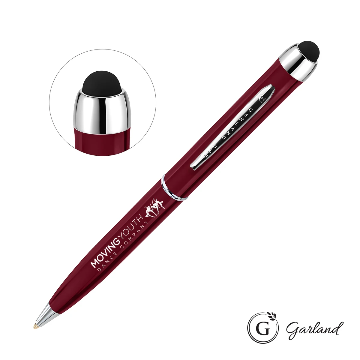 Garland® Stylus High Gloss Ballpoint Twist Pen - Chrome 1