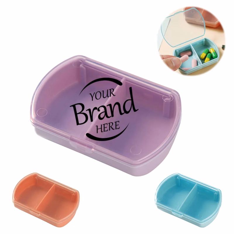 2 Grid Mini Transparent Plastic Pill Box Case