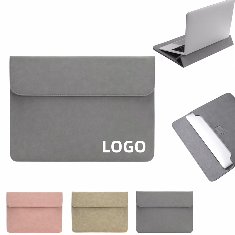 PU Leather Laptop Sleeve Protective Case With Stand