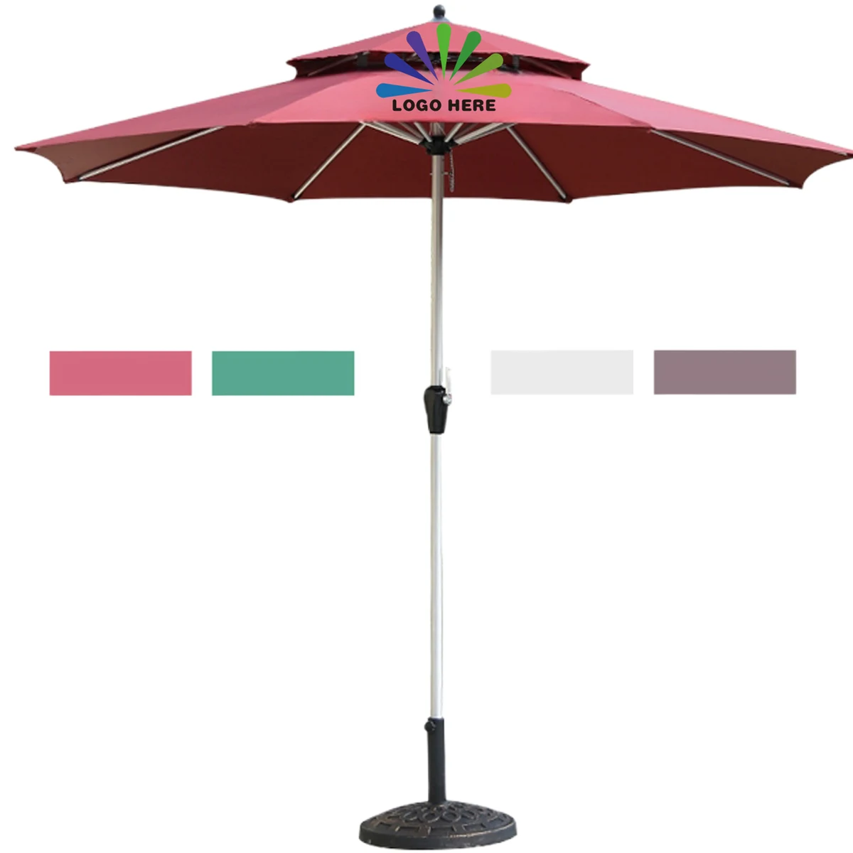 Double Layer Outdoor Sun Patio Umbrella MOQ1 1