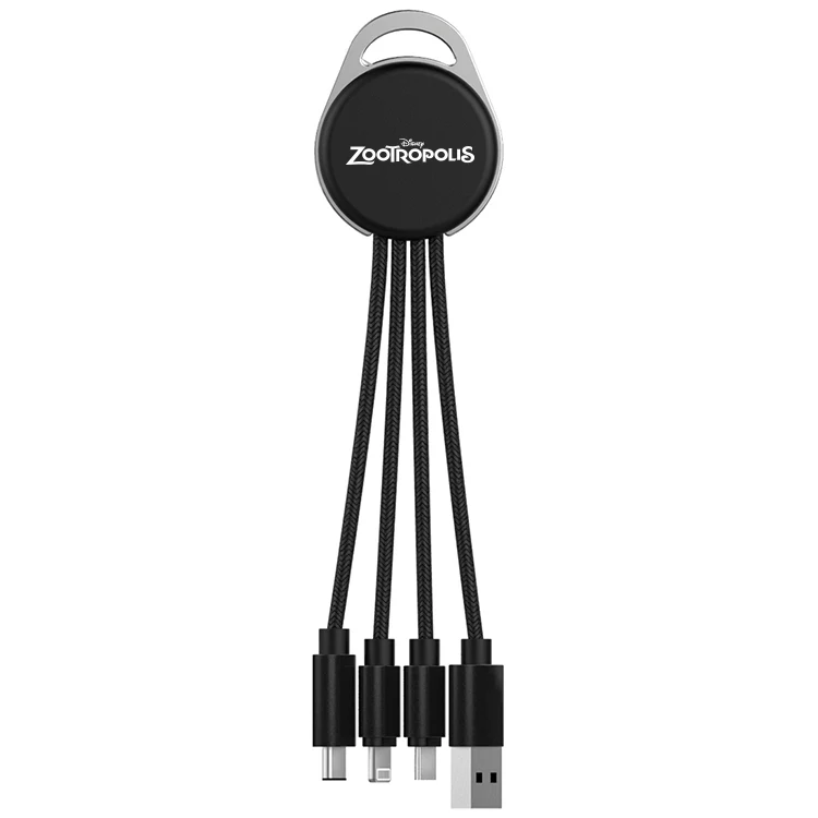 Multi-Device Charging Cable with Light-Up Logo – USB, Lightning, Type-C & Micro USB 1