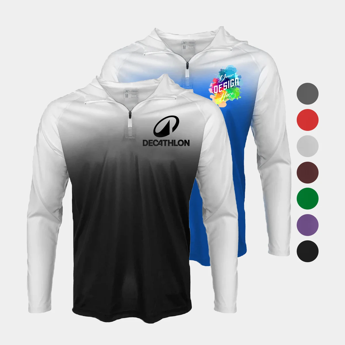 Men's Gradient Sublimated 1/4 Zip Training Hoodie 1