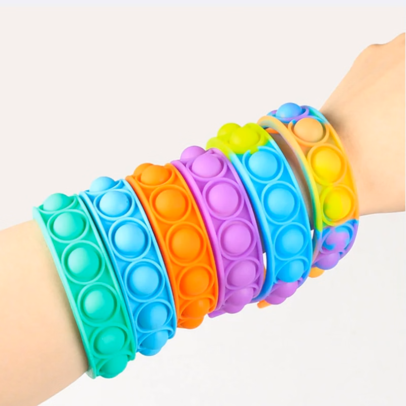 Multicolor Stress Relief Finger Press Bracelet Wristban