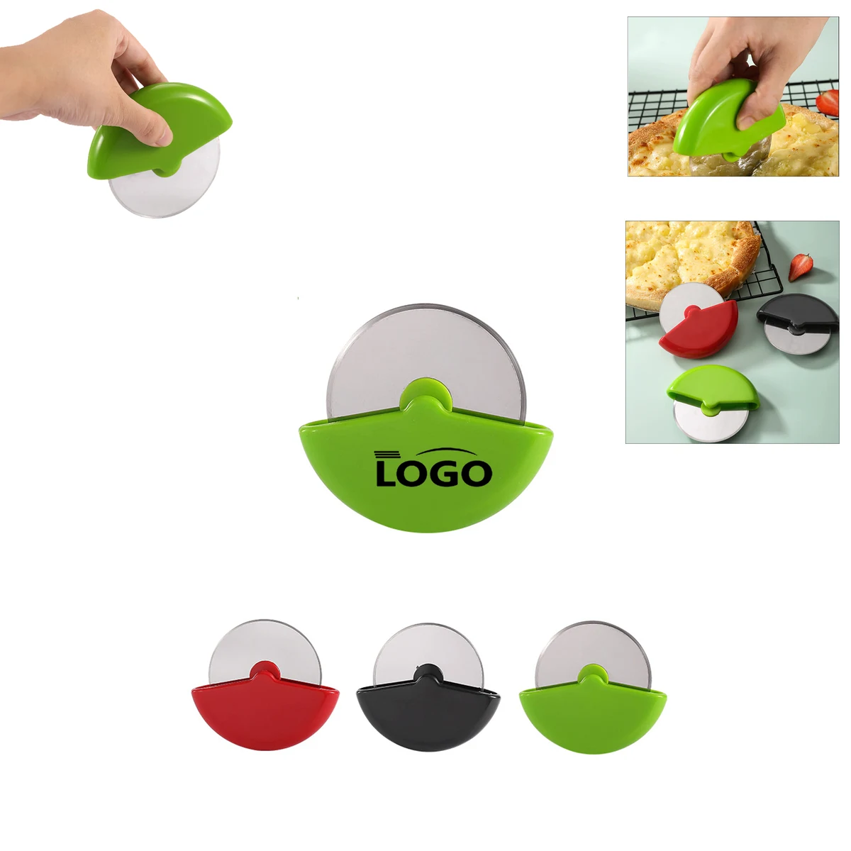 Kitchen Round Roller Pizza Cutter Wheel Knife With Your Logo 1