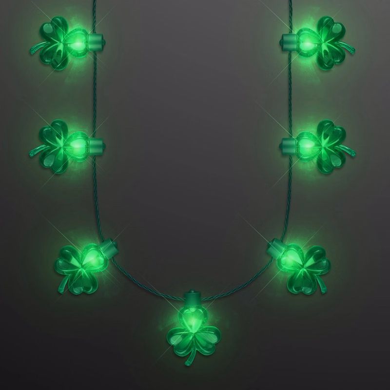 LED Shamrock Big Bulbs String Lights Necklace